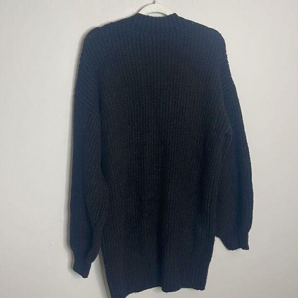 Revolve LPA Cadae V neck Chunky black  Sweater Dress Sample  Small oversized - Picture 10 of 12